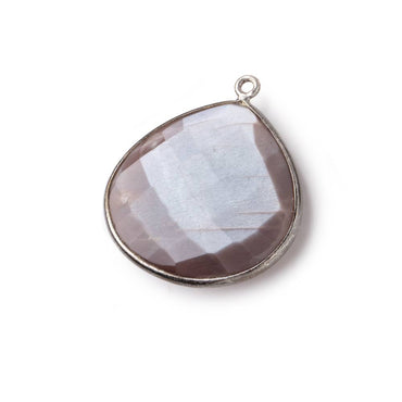 26x26mm Black Gold Bezel Chocolate Moonstone Heart Focal Pendant 1 pc (ONLINE ORDER ONLY)