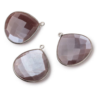 26x26mm Black Gold Bezel Chocolate Moonstone Heart Focal Pendant 1 pc (ONLINE ORDER ONLY)
