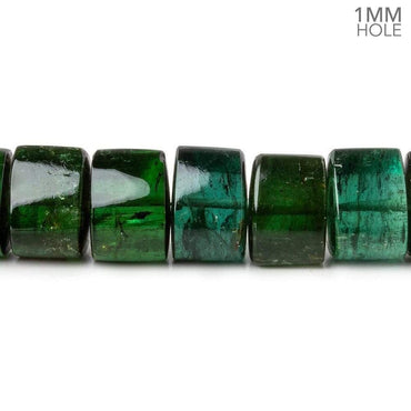 10.5mm Green Tourmaline 1mm hole Center Drilled Plain Trillions 5.75 inch 20 beads AAA+ (ONLINE ORDER ONLY)