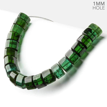 10.5mm Green Tourmaline 1mm hole Center Drilled Plain Trillions 5.75 inch 20 beads AAA+ (ONLINE ORDER ONLY)