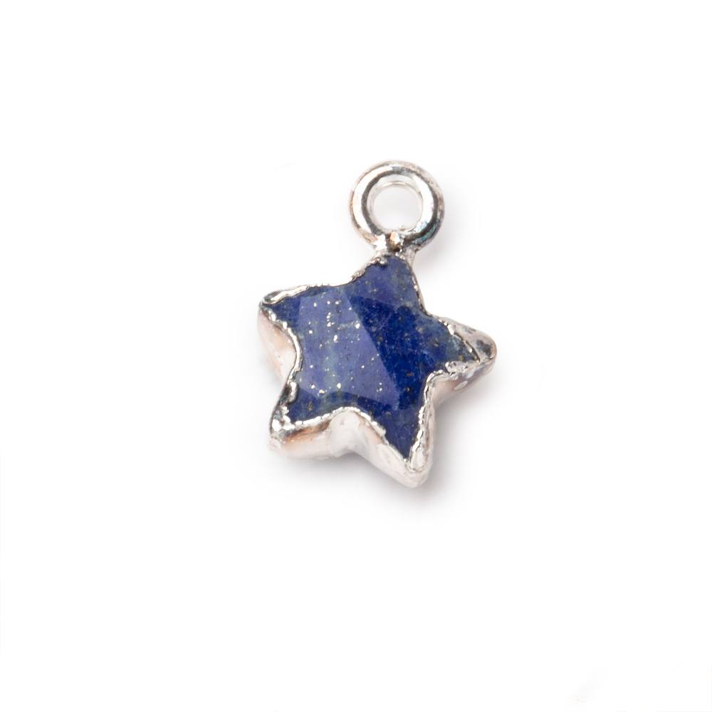 10.5mm Silver Leafed Lapis Lazuli Faceted Star Focal Pendant 1 piece (ONLINE ORDER ONLY)