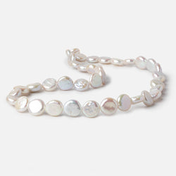 10.5mm White Coin Freshwater Pearl 16 inch 35 pieces (ONLINE ORDER ONLY)