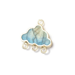 10.5x15.5mm Gold Leafed Labradorite Cloud Four Ring Connector 1 piece (ONLINE ORDER ONLY)