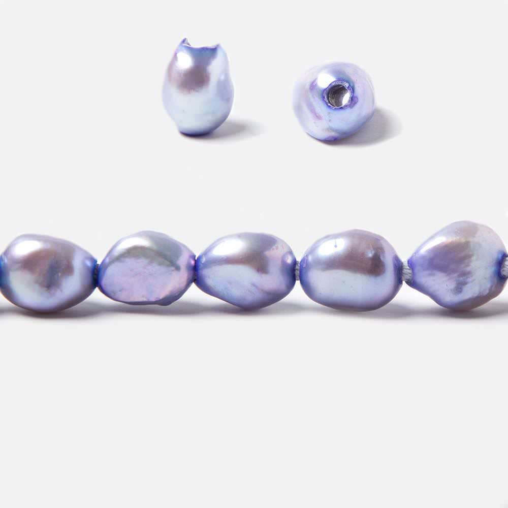 10.5x8-13x10.5mm Dark Hydrangea Baroque 2.5mm large hole Pearls 15 in. 33 pcs (ONLINE ORDER ONLY)