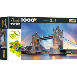 Trefl Red 1000 Piece Puzzle & Sorter - Rainbow over Tower Bridge (ONLINE ORDER ONLY)