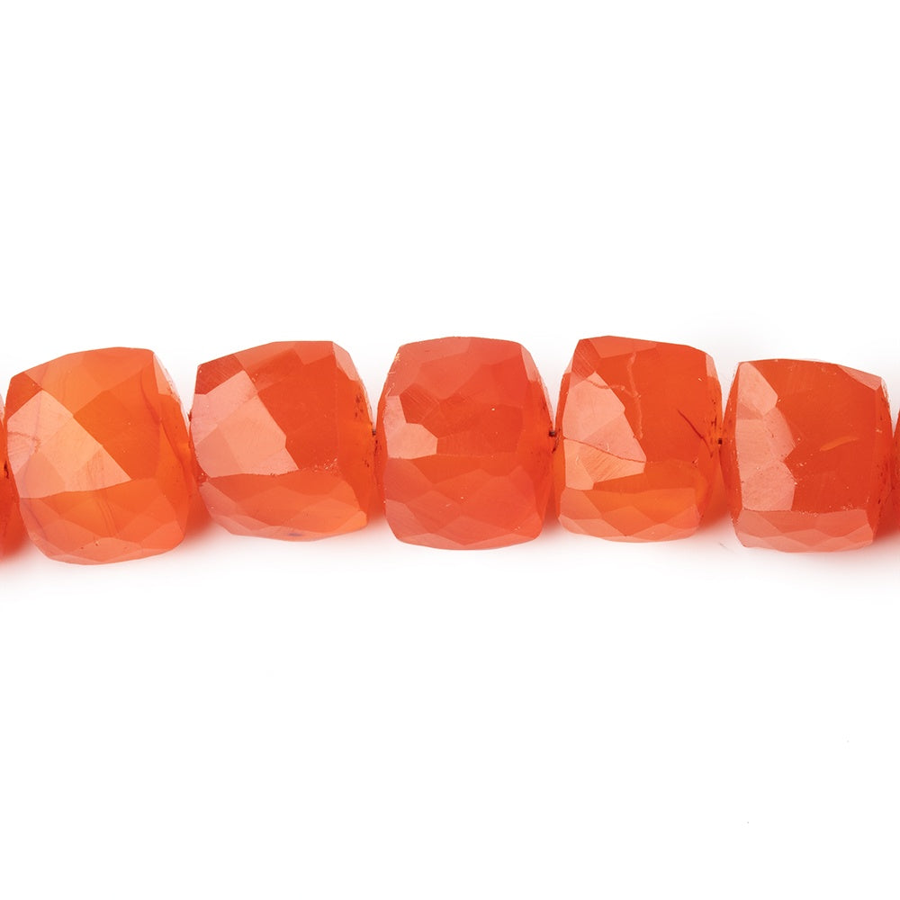 8-8.5mm Carnelian faceted cube beads 8 inch 25 pieces (ONLINE ORDER ONLY)