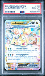 Graded 2024 PKM Ssp En-Surging Sparks Alolan Exeggutor #133 Ex Trading Card Game PSA 10 Gem Mint