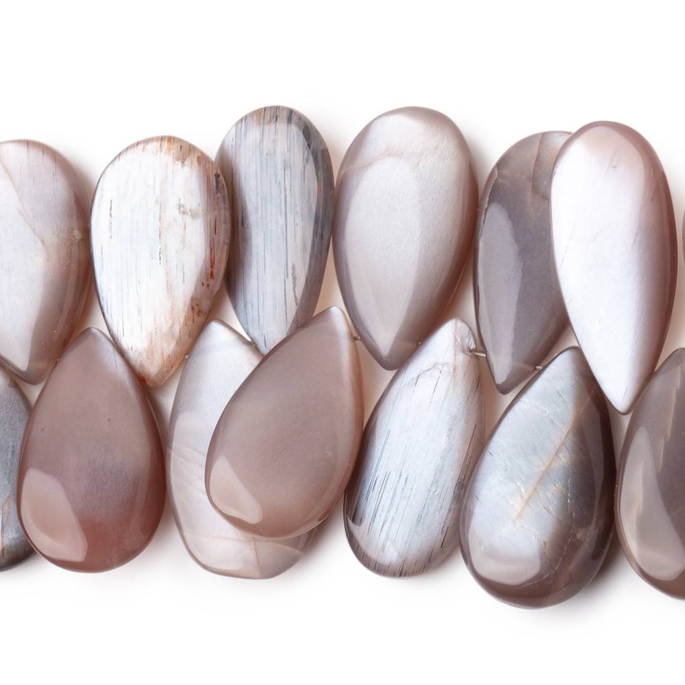 19.5x9-23.5x12.5mm Chocolate Moonstone Plain Pear 8 inch 40 Beads (ONLINE ORDER ONLY)