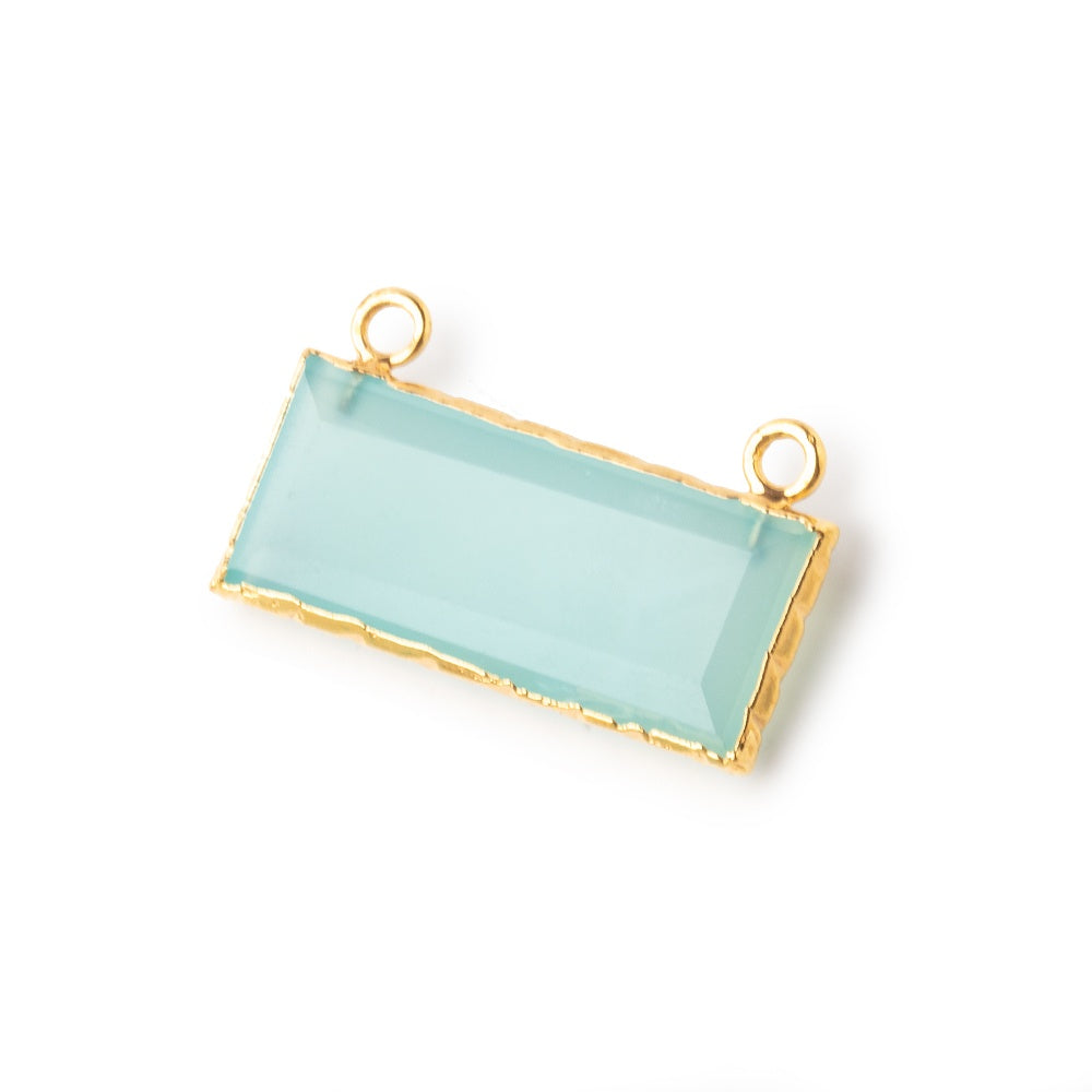 11x26mm Gold Leafed Blue Chalcedony East West Bar Connector 1 piece (ONLINE ORDER ONLY)