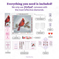Diamond Art Club – Winter Cardinal Diamond Painting (Round Drill, 13" x 13") (ONLINE ORDER ONLY)