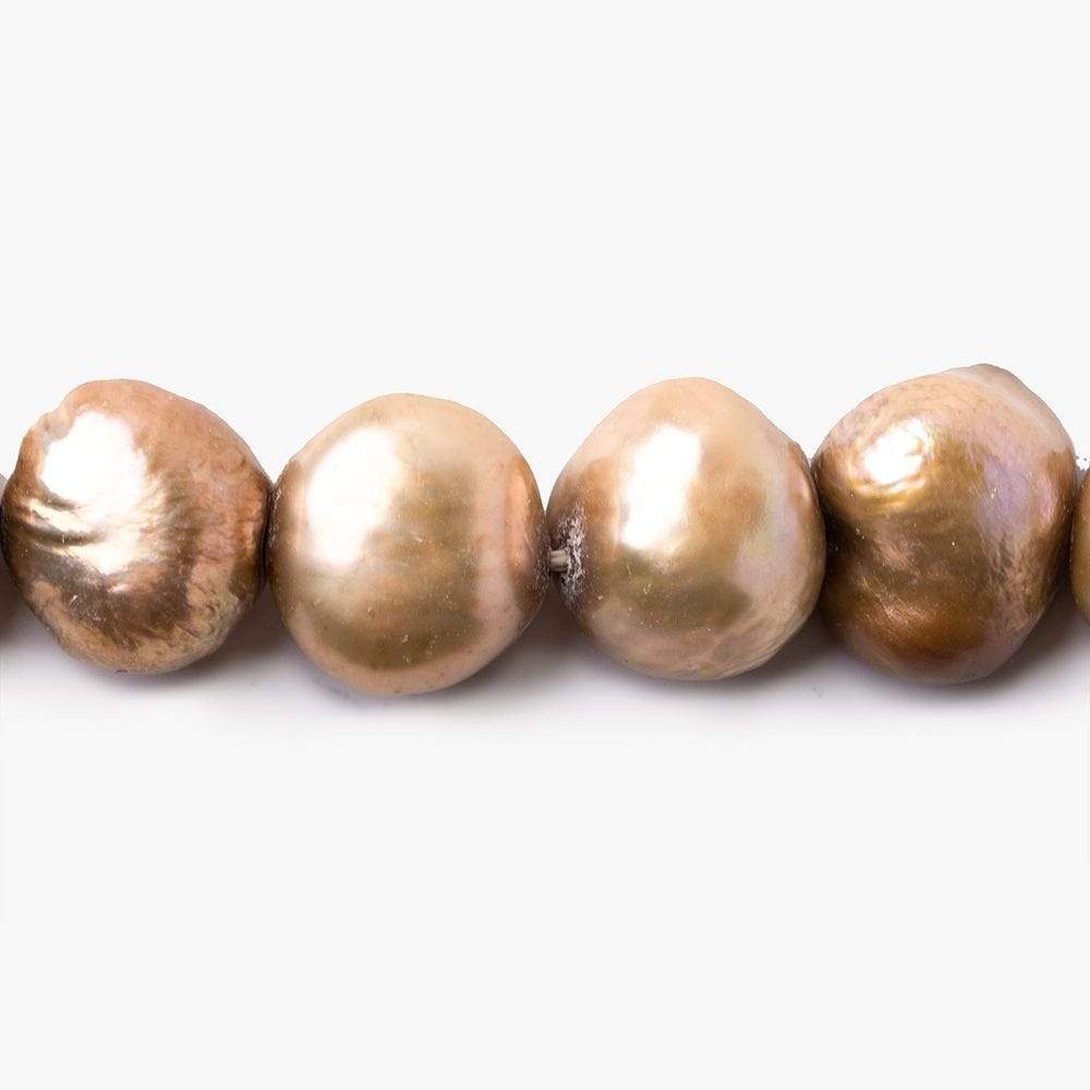 10mm - 11mm Copper Beige Baroque Pearl , 15 inch, 37 pieces (ONLINE ORDER ONLY)