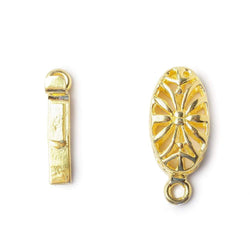10mm 22kt Gold plated Box Clasp Oval Filigree Floral 1 piece (ONLINE ORDER ONLY)