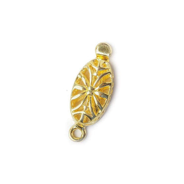 10mm 22kt Gold plated Box Clasp Oval Filigree Floral 1 piece (ONLINE ORDER ONLY)