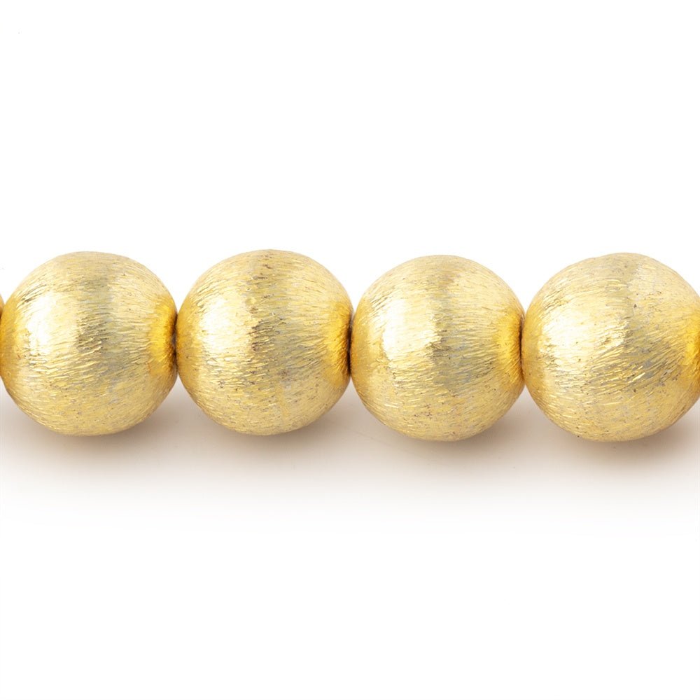 10mm 22kt Gold Plated Brushed Round Bead 8 inch 22 pieces (ONLINE ORDER ONLY)
