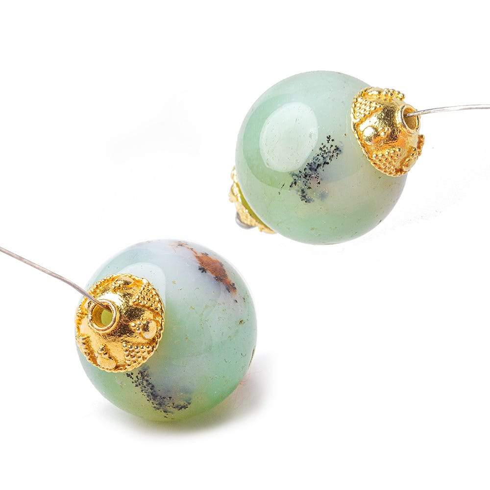 10mm 22kt Gold plated Copper Bali Round Bead Caps 8 inch 46 beads (ONLINE ORDER ONLY)