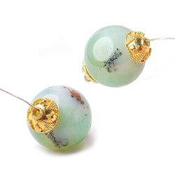 10mm 22kt Gold plated Copper Bali Round Bead Caps 8 inch 46 beads (ONLINE ORDER ONLY)