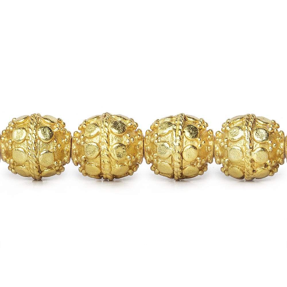 10mm 22kt Gold Plated Copper Bead Round Dots 8 inch 18 pieces (ONLINE ORDER ONLY)