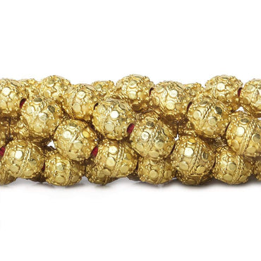 10mm 22kt Gold Plated Copper Bead Round Dots 8 inch 18 pieces (ONLINE ORDER ONLY)