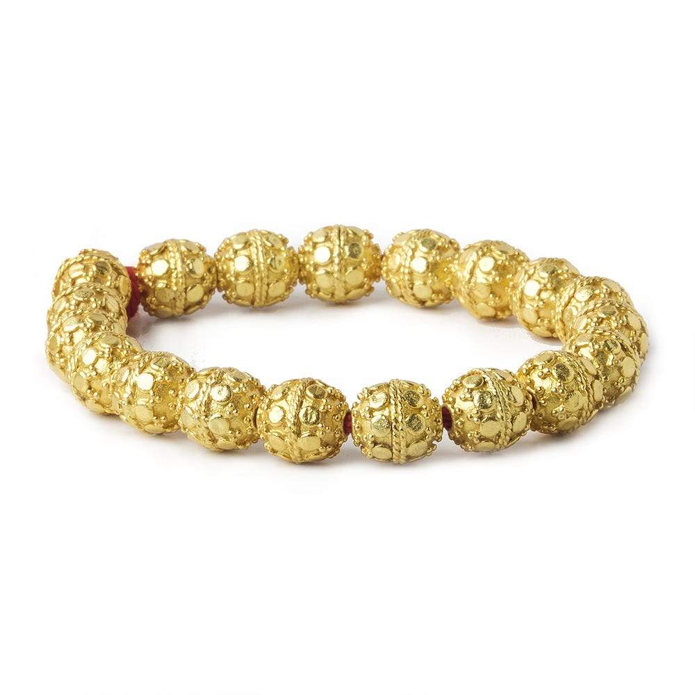 10mm 22kt Gold Plated Copper Bead Round Dots 8 inch 18 pieces (ONLINE ORDER ONLY)