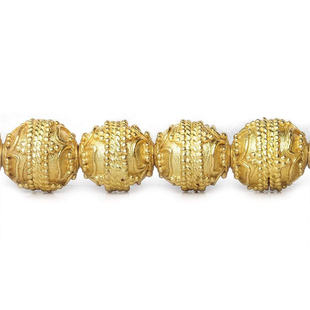 10mm 22kt Gold Plated Copper Bead Round Four Leaf tip 8 inch 18 pieces (ONLINE ORDER ONLY)