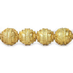 10mm 22kt Gold Plated Copper Bead Round Four Leaf tip 8 inch 18 pieces (ONLINE ORDER ONLY)
