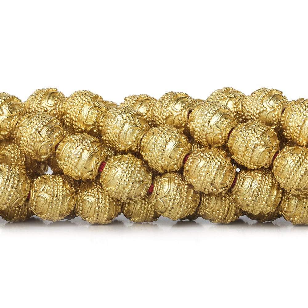 10mm 22kt Gold Plated Copper Bead Round Four Leaf tip 8 inch 18 pieces (ONLINE ORDER ONLY)