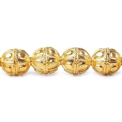 10mm 22kt Gold Plated Copper Bead Round Pear Design 8 inch 18 pieces (ONLINE ORDER ONLY)