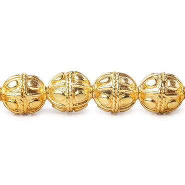 10mm 22kt Gold Plated Copper Bead Round Pear Design 8 inch 18 pieces (ONLINE ORDER ONLY)