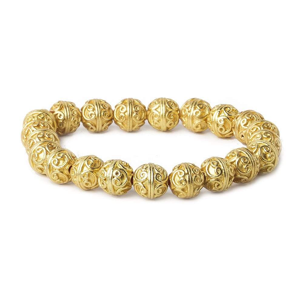 10mm 22kt Gold Plated Copper Bead Round Simple Circle 8 inch 20 pieces (ONLINE ORDER ONLY)