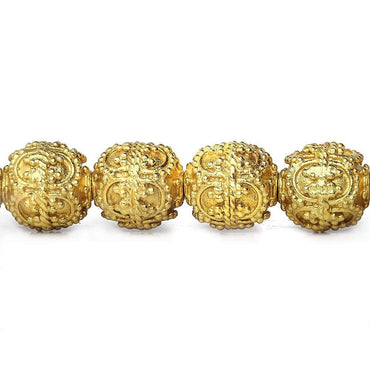 10mm 22kt Gold Plated Copper Bead Roval Roval Edwardian 8 inch 18 pieces (ONLINE ORDER ONLY)