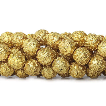 10mm 22kt Gold Plated Copper Bead Roval Roval Edwardian 8 inch 18 pieces (ONLINE ORDER ONLY)