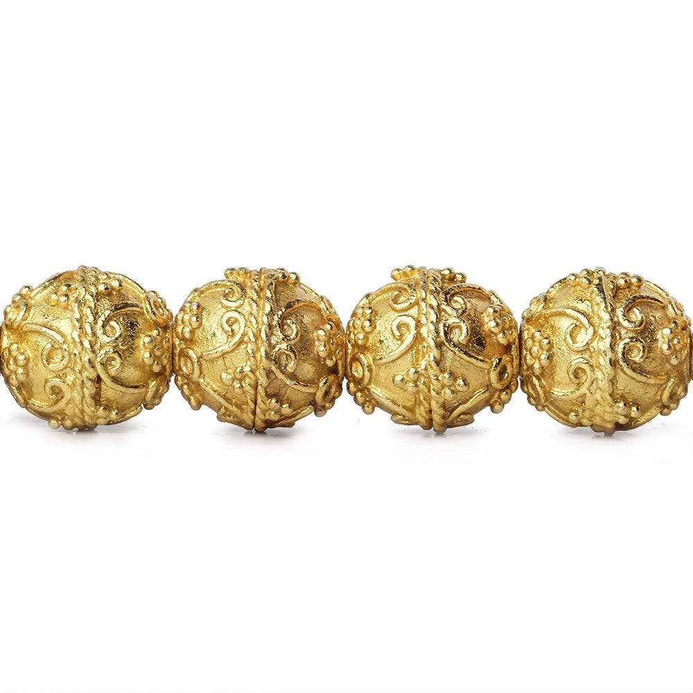 10mm 22kt Gold Plated Copper Bead Roval Victorian Swag 8 inch 18 pieces (ONLINE ORDER ONLY)