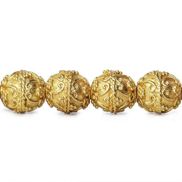 10mm 22kt Gold Plated Copper Bead Roval Victorian Swag 8 inch 18 pieces (ONLINE ORDER ONLY)