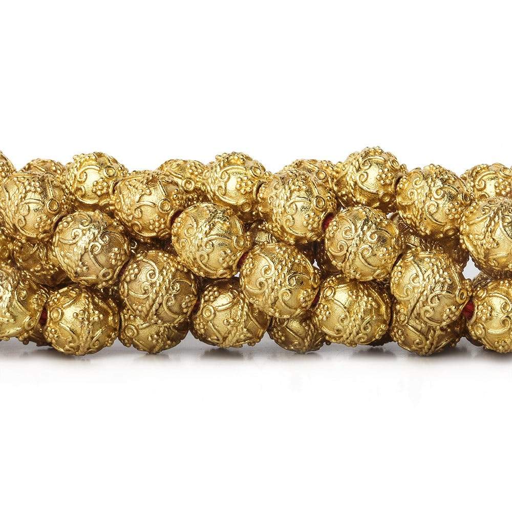 10mm 22kt Gold Plated Copper Bead Roval Victorian Swag 8 inch 18 pieces (ONLINE ORDER ONLY)