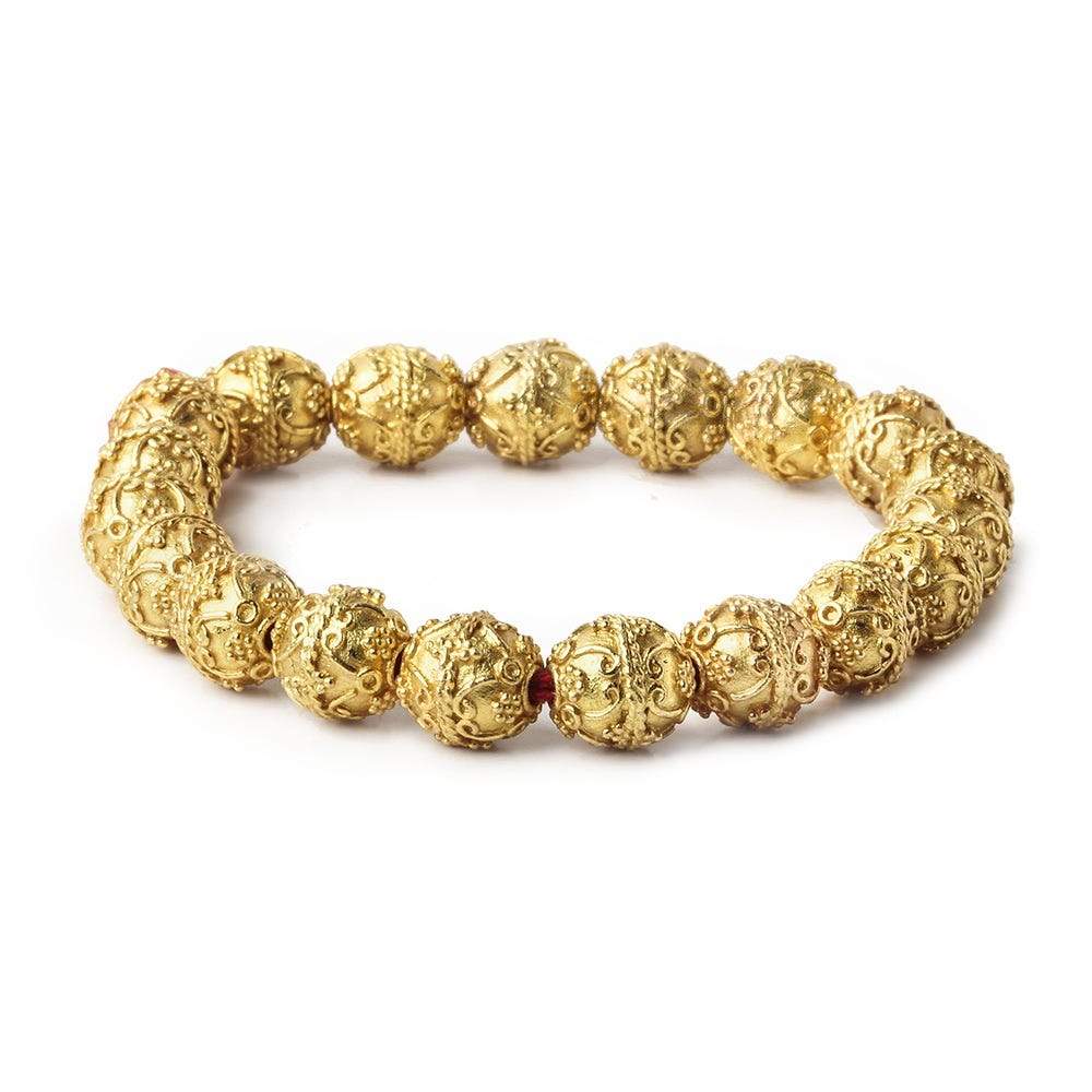 10mm 22kt Gold Plated Copper Bead Roval Victorian Swag 8 inch 18 pieces (ONLINE ORDER ONLY)