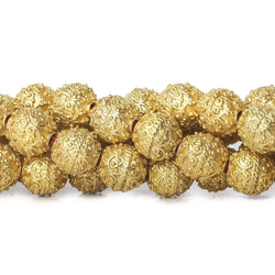10mm 22kt Gold Plated Copper Bead Roval Victorian Swag with Miligrain 8 inch 18 pieces (ONLINE ORDER ONLY)