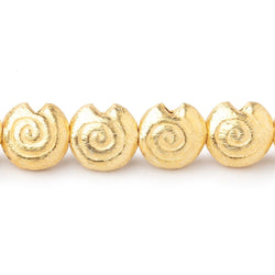 10mm 22kt Gold Plated Copper Brushed Spiral 8 inch 21 Beads (ONLINE ORDER ONLY)
