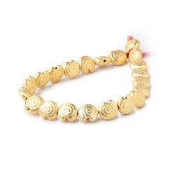 10mm 22kt Gold Plated Copper Brushed Spiral 8 inch 21 Beads (ONLINE ORDER ONLY)