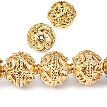 10mm 22kt Gold Plated Copper Round, Twisted Rope and Wave Design *DISCONTINUED* (ONLINE ORDER ONLY)