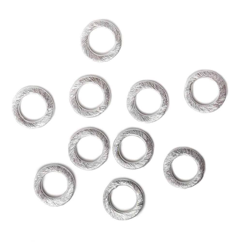 10mm .925 Silver brushed Jump Ring Set of 10 pieces (ONLINE ORDER ONLY)