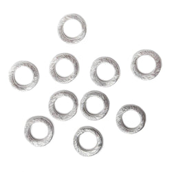 10mm .925 Silver brushed Jump Ring Set of 10 pieces (ONLINE ORDER ONLY)