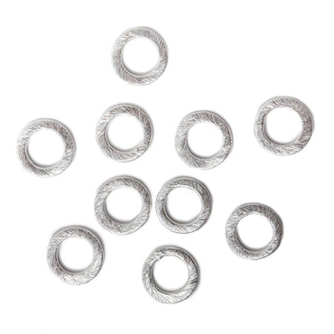 10mm .925 Silver brushed Jump Ring Set of 10 pieces (ONLINE ORDER ONLY)