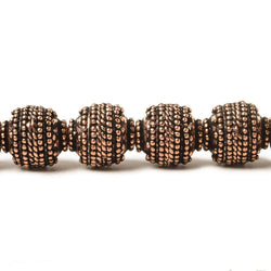 10mm Antiqued Copper Bead Bead Round Concentric Miligrain 8 inch 18 pcs (ONLINE ORDER ONLY)
