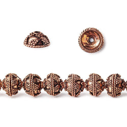 10mm Antiqued Copper Bead Cap Roval Miligrain Triangle 8 inch 44 pcs (ONLINE ORDER ONLY)