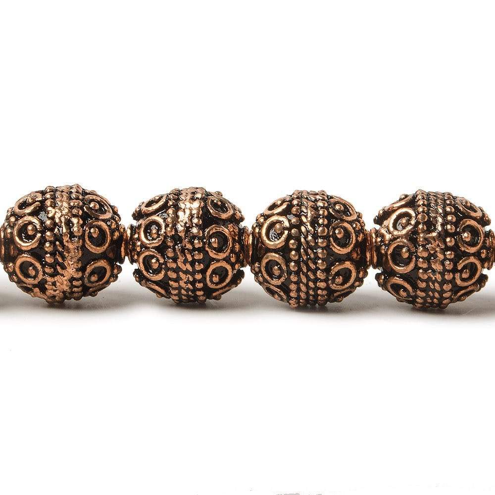 10mm Antiqued Copper Beads Roval Persian 8 inch 19 pcs (ONLINE ORDER ONLY)