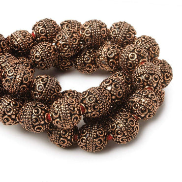 10mm Antiqued Copper Beads Roval Persian 8 inch 19 pcs (ONLINE ORDER ONLY)