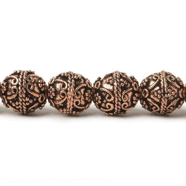 10mm Antiqued Copper Beads Roval Victorian Swag 8 inch 18 pcs (ONLINE ORDER ONLY)