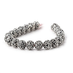 10mm Antiqued Silver Plated Copper Simple Scroll Round 8 inch 21 Beads (ONLINE ORDER ONLY)