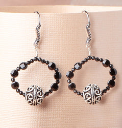 10mm Antiqued Silver Plated Copper Simple Scroll Round Set of 4 Beads (ONLINE ORDER ONLY)