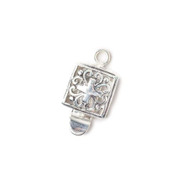 10mm Antiqued Sterling Silver plated Box Clasp Square Filigree Design 1 piece (ONLINE ORDER ONLY)